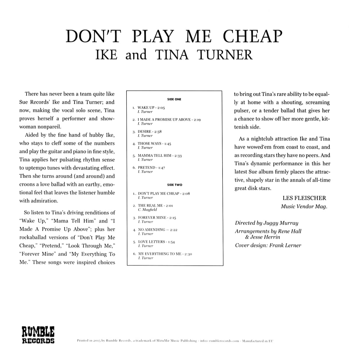 Ike & Tina Turner - Don't Play Me Cheap - Album