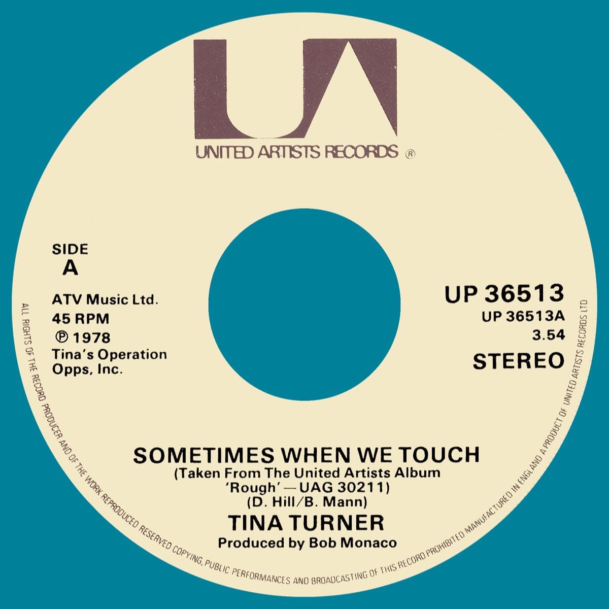 Tina Turner - Sometimes When We Touch - Single