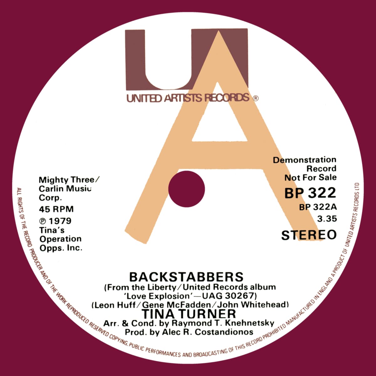 Tina Turner - Backstabbers - Promo